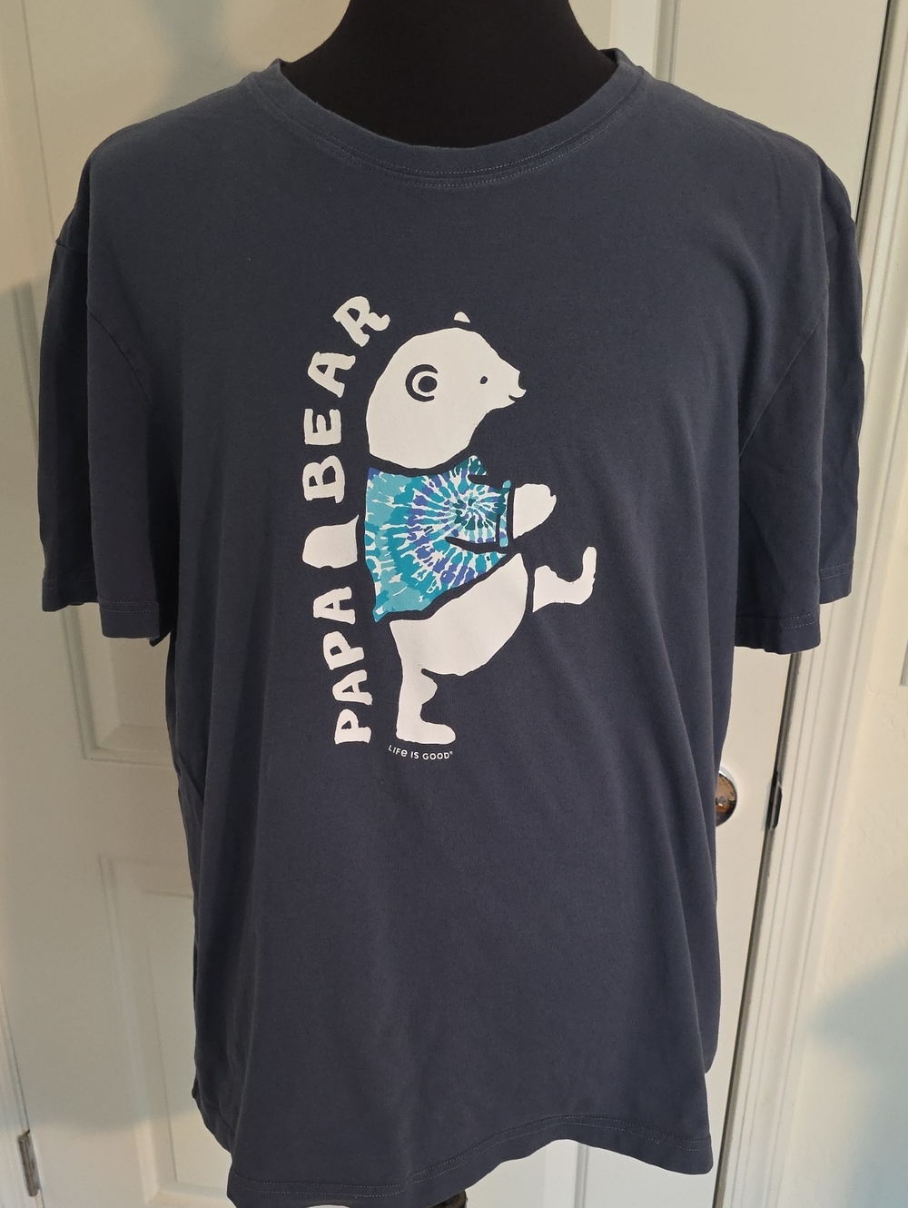Life Is Good Navy Papa Bear Tie-Dye Tee